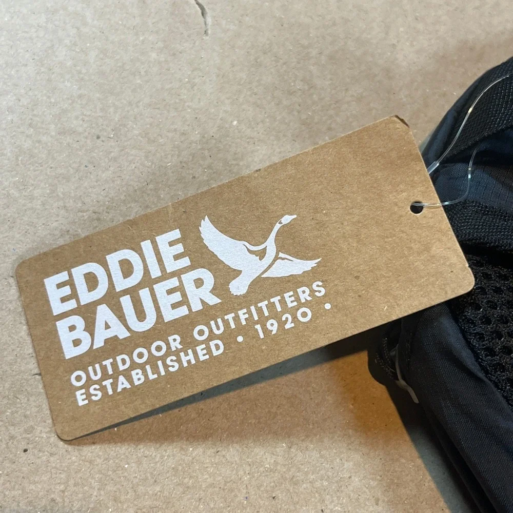 Eddie Bauer Ripstop Sling Pack Black Crossbody Backpack EBB1007 NWT